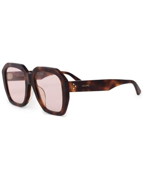 celine cl40045f|CELINE Acetate Square Sunglasses CL40045F Brown.